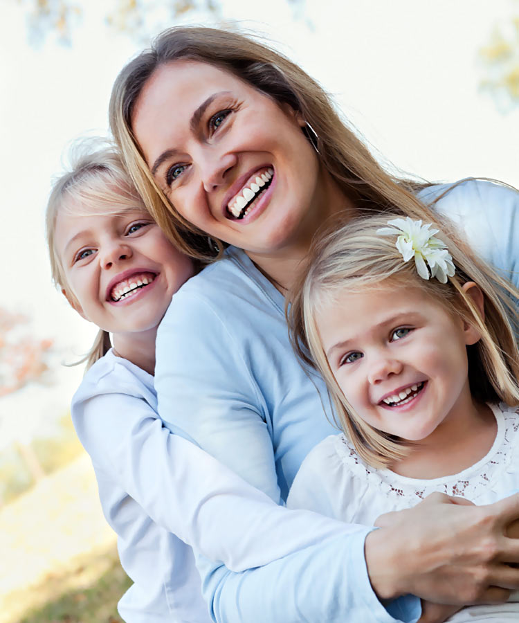 Happy mother daughters