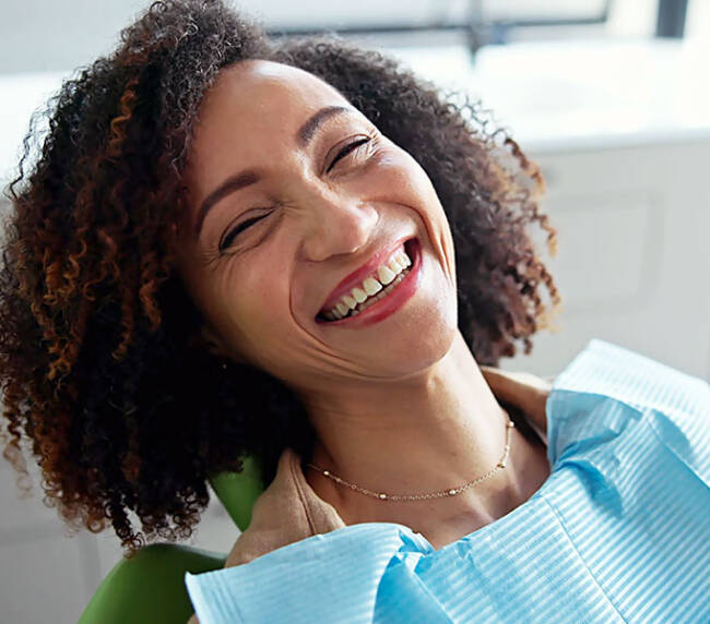 smiling woman in clinic