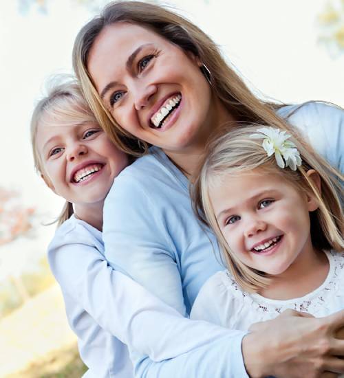 Happy mother daughters